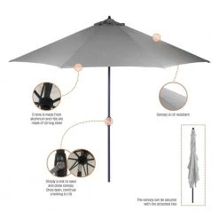 Hampton Bay 10 ft. Aluminum Auto-Tilt Market Outdoor Patio Umbrella in Emerald Coast -Hampton Bay Shop hampton bay market umbrellas 9110 01296400 a0 1000