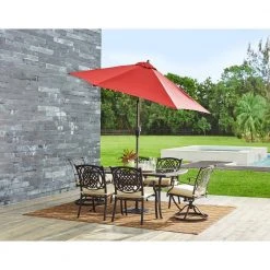 Hampton Bay 9 ft. Aluminum Patio Umbrella in Chili -Hampton Bay Shop hampton bay market umbrellas 9900 01004011 1f 1000