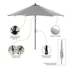 Hampton Bay 9 ft. Aluminum Patio Umbrella in Chili -Hampton Bay Shop hampton bay market umbrellas 9900 01004011 31 1000