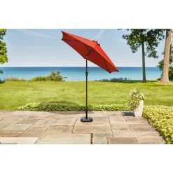 Hampton Bay 9 ft. Aluminum Patio Umbrella in Chili -Hampton Bay Shop hampton bay market umbrellas 9900 01004011 4f 1000