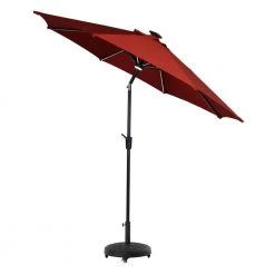 Hampton Bay 9 ft. Aluminum Market Solar Tilt Patio Umbrella in Chili -Hampton Bay Shop hampton bay market umbrellas it827v1 40 1000