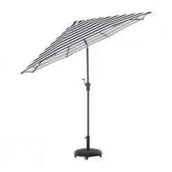 Hampton Bay 9 ft. Aluminum Market Crank and Tilt Patio Umbrella in Black and White Cabana 7 Hampton Bay 9 ft. Aluminum Market Crank and Tilt Patio Umbrella in Black and White Cabana -Hampton Bay Shop hampton bay market umbrellas uca171057 bw 40 1000
