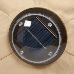 Hampton Bay 10 ft. x 6 ft. Aluminum Solar Outdoor Patio Umbrella in Cafe Tan -Hampton Bay Shop hampton bay market umbrellas yjauc 171 rc2 66 1000