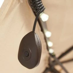 Hampton Bay 10 ft. x 6 ft. Aluminum Solar Outdoor Patio Umbrella in Cafe Tan -Hampton Bay Shop hampton bay market umbrellas yjauc 171 rc2 77 1000