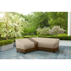 Hampton Bay L-Shape Beige Patio Furniture Cover