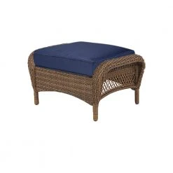 Hampton Bay Spring Haven 23 in. x 19 in. CushionGuard Outdoor Ottoman Replacement Cushion in Midnight -Hampton Bay Shop hampton bay ottoman cushions 89 20302mb 1f 1000