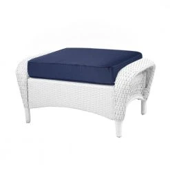 Hampton Bay Spring Haven 23 in. x 19 in. CushionGuard Outdoor Ottoman Replacement Cushion in Midnight -Hampton Bay Shop hampton bay ottoman cushions 89 20302mb 44 1000