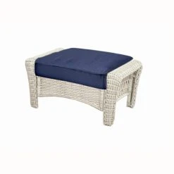 Hampton Bay Spring Haven 23 in. x 19 in. CushionGuard Outdoor Ottoman Replacement Cushion in Midnight -Hampton Bay Shop hampton bay ottoman cushions 89 20302mb 4f 1000