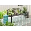 Hampton Bay Aubrey Black Metal Outdoor Patio Bench