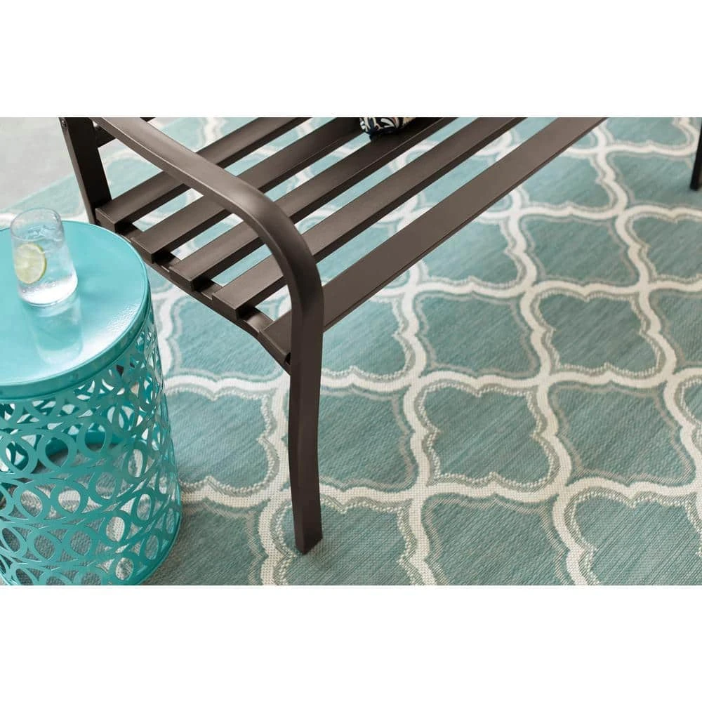 Hampton Bay Aubrey Black Metal Outdoor Patio Bench 4 Hampton Bay Aubrey Black Metal Outdoor Patio Bench - Image 4