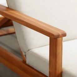 Hampton Bay Willow Glen Farmhouse Wood Outdoor Patio Chaise Lounge with Wheels and Beige Cushions -Hampton Bay Shop hampton bay outdoor chaise lounges 81883 66 1000