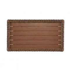 Hampton Bay Cambridge Brown Rectangular Wicker Outdoor Patio Coffee Table with Faux Wood Table Top -Hampton Bay Shop hampton bay outdoor coffee tables 65 17148b5 a0 1000