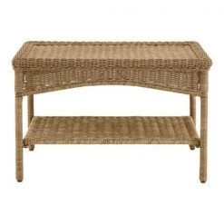 Hampton Bay Rosemont Light Brown Rectangular Steel Wicker Outdoor Patio Coffee Table
