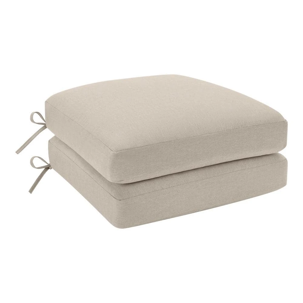 Hampton Bay 20 in. x 20 in. CushionGuard Putty Trapezoid Outdoor Dining Chair Replacement Seat Cushion (2-Pack) 1 Hampton Bay 20 in. x 20 in. CushionGuard Putty Trapezoid Outdoor Dining Chair Replacement Seat Cushion (2-Pack)