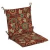 Hampton Bay 20 in. x 20 in. Outdoor Mid Back Dining Chair Cushion in Chili Paisley