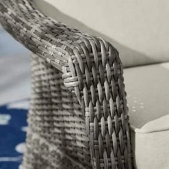 Hampton Bay Chasewood Brown Wicker Outdoor Patio Captain Dining Chair with CushionGuard Biscuit Cushions (2-Pack) -Hampton Bay Shop hampton bay outdoor dining chairs 755 1160 000 a0 1000