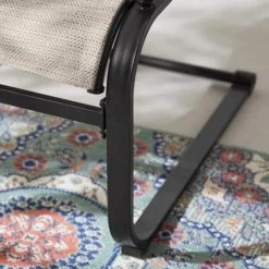 Hampton Bay Glenridge Falls Rocking Steel Padded Sling Outdoor Dining Chair in Riverbed (2-Pack) -Hampton Bay Shop hampton bay outdoor dining chairs fcs80433 2pk 1d 1000