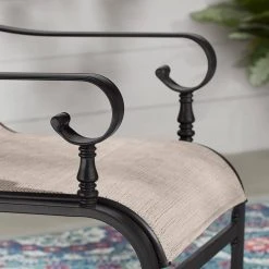 Hampton Bay Glenridge Falls Rocking Steel Padded Sling Outdoor Dining Chair in Riverbed (2-Pack) -Hampton Bay Shop hampton bay outdoor dining chairs fcs80433 2pk a0 1000