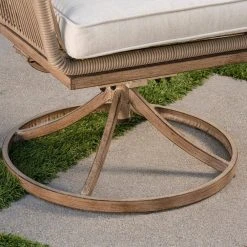 Hampton Bay Haymont Swivel Steel Wicker Outdoor Patio Dining Chair with Beige Cushion (2-Pack) -Hampton Bay Shop hampton bay outdoor dining chairs frs80961s 2pk fa 1000