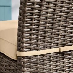 Hampton Bay Rock Cliff Brown Stationary Wicker Outdoor Patio Armless Dining Chair with CushionGuard Riverbed Tan Cushions (2-Pack) -Hampton Bay Shop hampton bay outdoor dining chairs frs81146b 2prb 66 1000