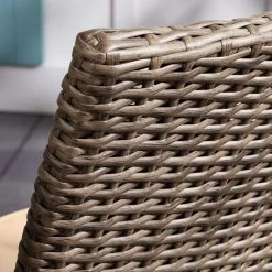 Hampton Bay Rock Cliff Brown Stationary Wicker Outdoor Patio Armless Dining Chair with CushionGuard Riverbed Tan Cushions (2-Pack) -Hampton Bay Shop hampton bay outdoor dining chairs frs81146b 2prb a0 1000