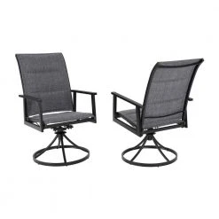 Hampton Bay High Garden Black Steel Padded Sling Outdoor Patio Swivel Dining Chairs (2-Pack) -Hampton Bay Shop hampton bay outdoor dining chairs gl 18044 bswvl 40 1000