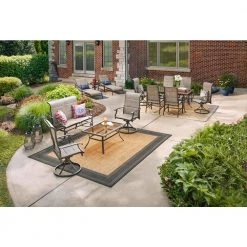 Hampton Bay Riverbrook Espresso Brown Padded Sling Swivel Steel Outdoor Patio Lounge Chairs (2-Pack) -Hampton Bay Shop hampton bay outdoor dining chairs rvb 002 a0 1000