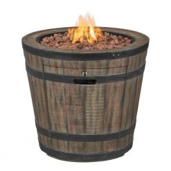 Hampton Bay 27 in. W x 24 in. H Round Barrel Fire Table -Hampton Bay Shop hampton bay outdoor fireplaces fp21557 m 40 1000