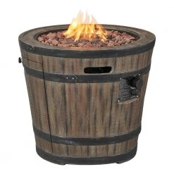 Hampton Bay 27 in. W x 24 in. H Round Barrel Fire Table -Hampton Bay Shop hampton bay outdoor fireplaces fp21557 m 4f 1000