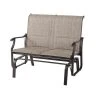 Hampton Bay Riverbrook Espresso Brown 2-Person Steel Outdoor Patio Padded Sling Glider