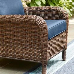 Hampton Bay Cambridge Brown Wicker Outdoor Patio Lounge Chair with CushionGuard Midnight Navy Blue Cushions 14 Hampton Bay Cambridge Brown Wicker Outdoor Patio Lounge Chair with CushionGuard Midnight Navy Blue Cushions -Hampton Bay Shop hampton bay outdoor lounge chairs 65 17148b1 1d 1000