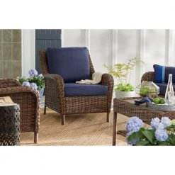 Hampton Bay Cambridge Brown Wicker Outdoor Patio Lounge Chair with CushionGuard Midnight Navy Blue Cushions 13 Hampton Bay Cambridge Brown Wicker Outdoor Patio Lounge Chair with CushionGuard Midnight Navy Blue Cushions -Hampton Bay Shop hampton bay outdoor lounge chairs 65 17148b1 a0 1000