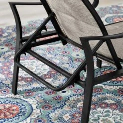 Hampton Bay Glenridge Falls Adjustable Steel Padded Sling Outdoor Chaise Lounge in Riverbed (2-Pack) -Hampton Bay Shop hampton bay outdoor lounge chairs fls80170 2pk 1d 1000