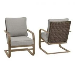 Hampton Bay Hampshire Place Cushioned Steel Wicker Outdoor Lounge Chair with CushionGuard Stone Gray Cushions (2-Pack) 8 Hampton Bay Hampshire Place Cushioned Steel Wicker Outdoor Lounge Chair with CushionGuard Stone Gray Cushions (2-Pack) -Hampton Bay Shop hampton bay outdoor lounge chairs frs60860r 2pk 40 1000