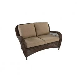 Hampton Bay 24 in. x 27.5 in. x 3.6 in. Beacon Park Toffee Replacement Outdoor Loveseat Cushions -Hampton Bay Shop hampton bay outdoor loveseat cushions frs80812cl zd 1f 1000