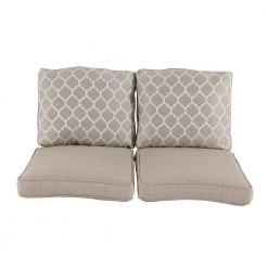 Hampton Bay 24 in. x 27.5 in. x 3.6 in. Beacon Park Toffee Replacement Outdoor Loveseat Cushions