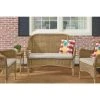 Hampton Bay Rosemont Light Brown Steel Wicker Outdoor Patio Loveseat with Putty Tan Cushion