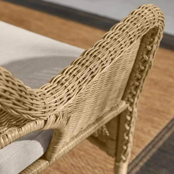 Hampton Bay Rosemont Light Brown Steel Wicker Outdoor Patio Loveseat with Putty Tan Cushion 2 Hampton Bay Rosemont Light Brown Steel Wicker Outdoor Patio Loveseat with Putty Tan Cushion - Image 2