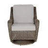 Hampton Bay Cambridge Gray Wicker Outdoor Patio Swivel Rocking Chair with CushionGuard Stone Gray Cushions