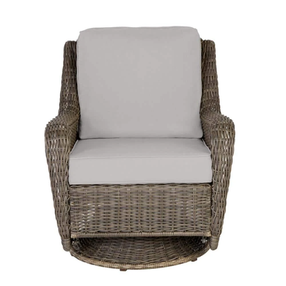 Hampton Bay Cambridge Gray Wicker Outdoor Patio Swivel Rocking Chair with CushionGuard Stone Gray Cushions 1 Hampton Bay Cambridge Gray Wicker Outdoor Patio Swivel Rocking Chair with CushionGuard Stone Gray Cushions
