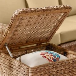 Hampton Bay Laguna Point Natural Tan Wicker Square Outdoor Patio Side Table with Captured Glass Top -Hampton Bay Shop hampton bay outdoor side tables 65 51786t a0 1000