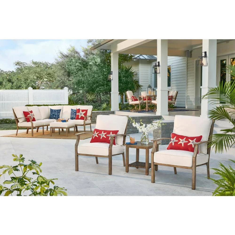 Hampton Bay Geneva 18 in. Square Steel Wicker Outdoor Patio Side Table 1 Hampton Bay Geneva 18 in. Square Steel Wicker Outdoor Patio Side Table