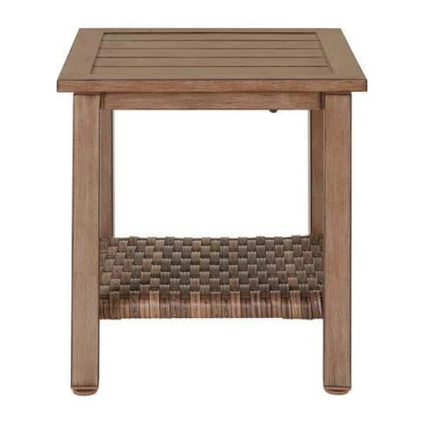 Hampton Bay Geneva 18 in. Square Steel Wicker Outdoor Patio Side Table 6 Hampton Bay Geneva 18 in. Square Steel Wicker Outdoor Patio Side Table - Image 6