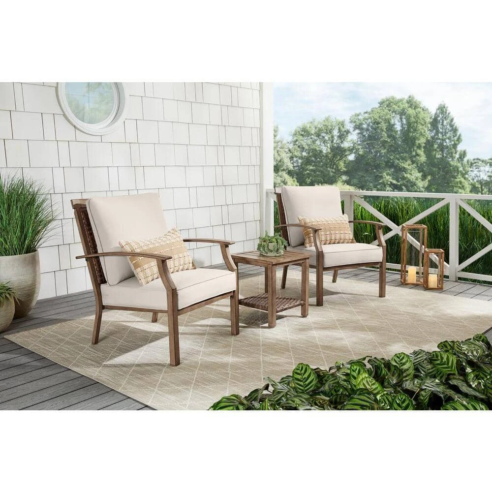 Hampton Bay Geneva 18 in. Square Steel Wicker Outdoor Patio Side Table 7 Hampton Bay Geneva 18 in. Square Steel Wicker Outdoor Patio Side Table - Image 7