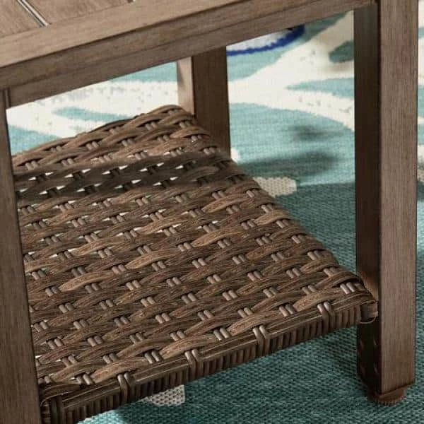 Hampton Bay Geneva 18 in. Square Steel Wicker Outdoor Patio Side Table 4 Hampton Bay Geneva 18 in. Square Steel Wicker Outdoor Patio Side Table - Image 4