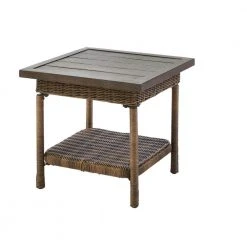 Hampton Bay Beacon Park Steel Wicker Outdoor Accent Table