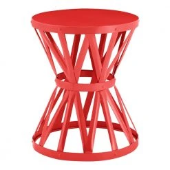 Hampton Bay Ruby Red 18.9 in. Round Metal Outdoor Patio Garden Stool -Hampton Bay Shop hampton bay outdoor side tables hd16023r 40 1000