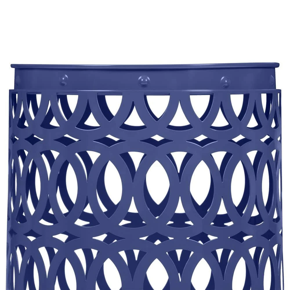 Hampton Bay 19.5 in. H Twilight Blue Metal Round Outdoor Side Table 3 Hampton Bay 19.5 in. H Twilight Blue Metal Round Outdoor Side Table - Image 3