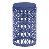 Hampton Bay 19.5 in. H Twilight Blue Metal Round Outdoor Side Table