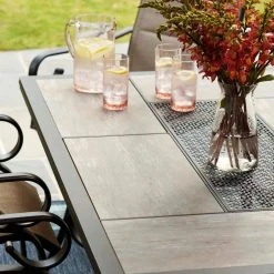 Hampton Bay Crestridge Steel Rectangular Outdoor Patio Dining Table with Tile Top -Hampton Bay Shop hampton bay patio dining tables fts61215 a0 1000